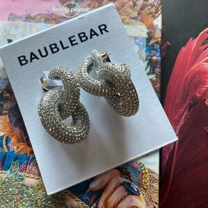 NWT baublebar pave double ring earrings